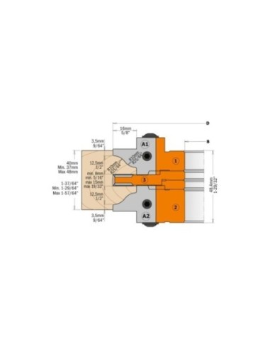 Set di 3 teste portacoltelli per antine e portoncini